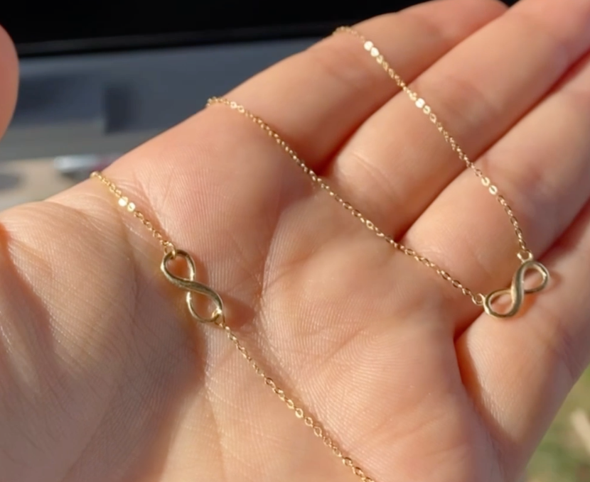 Ensemble infini en Or 18k - Collier et Gourmette [B.FETHI™]