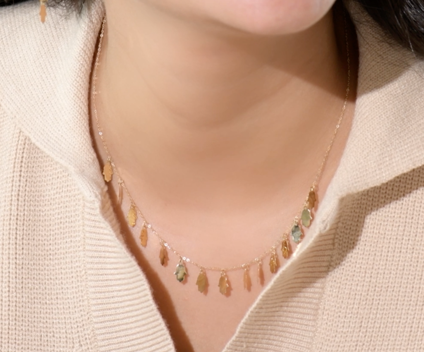 Ensemble Petit Khmissat en Or 18k [B.FETHI™]