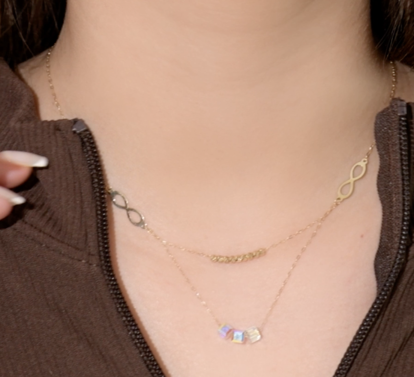 Collier '' Double infini '' en Or 18k [B.FETHI™]