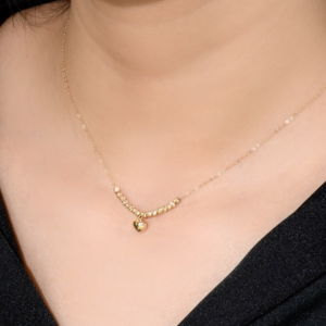Collier en Or 18k - "Petit Coeur Avec les Boules " [B.FETHI™]