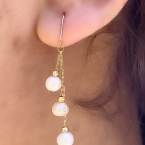 Boucles D'oreilles en Or 18k avec Trois Johar Naturelles [B.FETHI™]