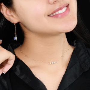 Ensemble Cristal en Or 18k ( Collier et Gourmette ) [B.FETHI™]