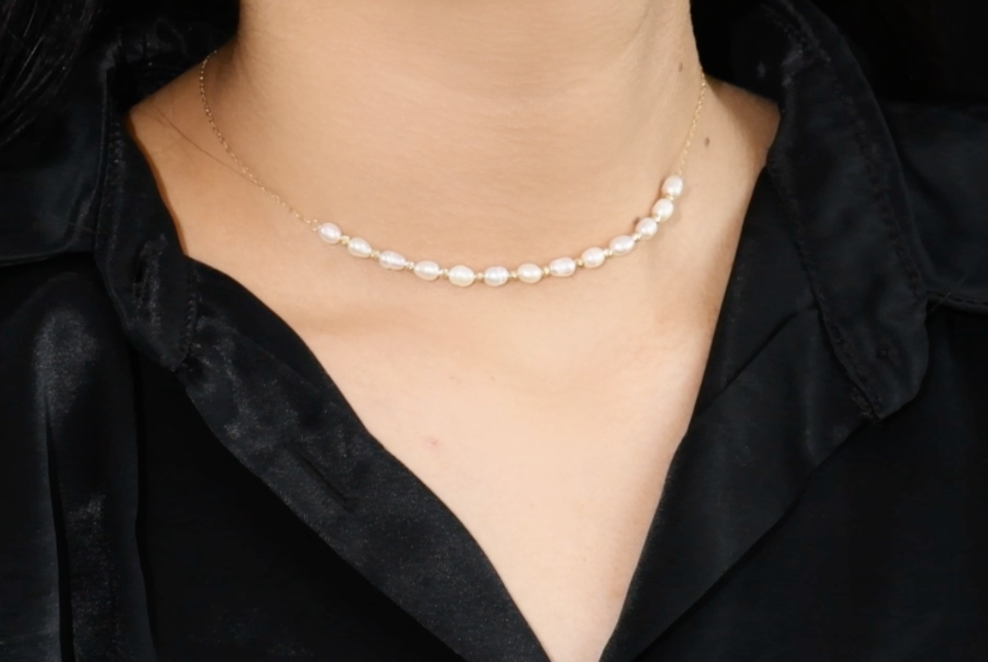 Collier LUNA en Or 18k et pierres Johar naturelles [B.FETHI™]