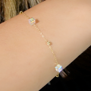 Gourmette en Or 18k avec des Pierres Crystal [B.FETHI™]