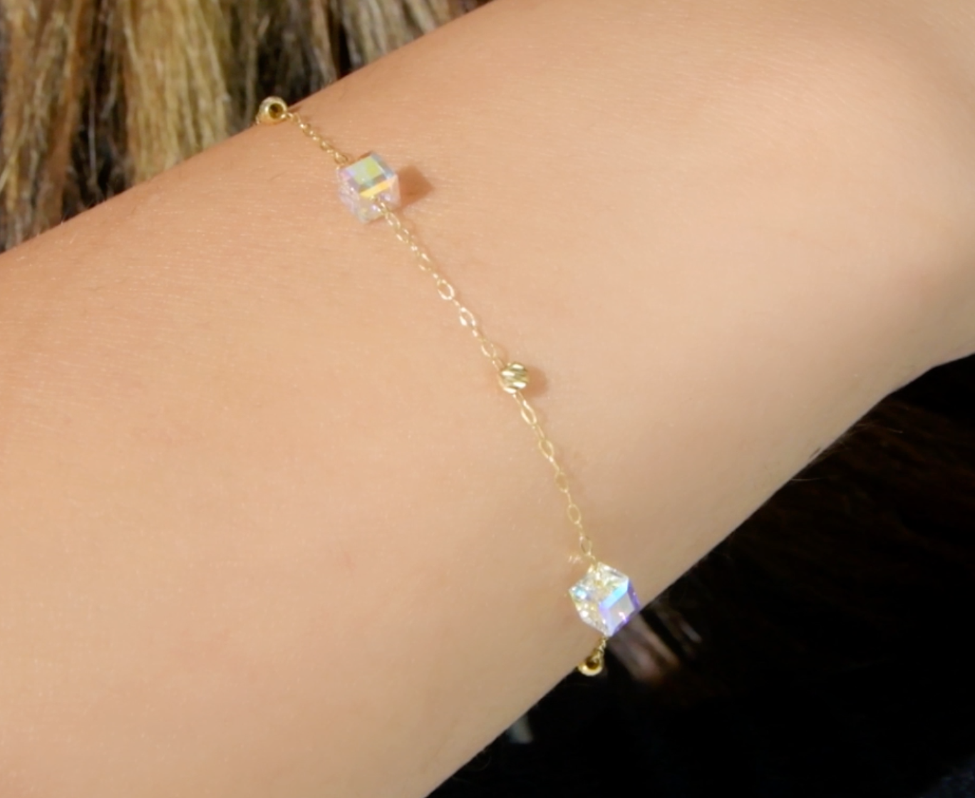 Gourmette en Or 18k avec des Pierres Crystal [B.FETHI™]