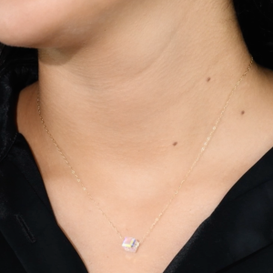 Collier en Or 18k Avec Une Pierre Crystal [B.FETHI™]