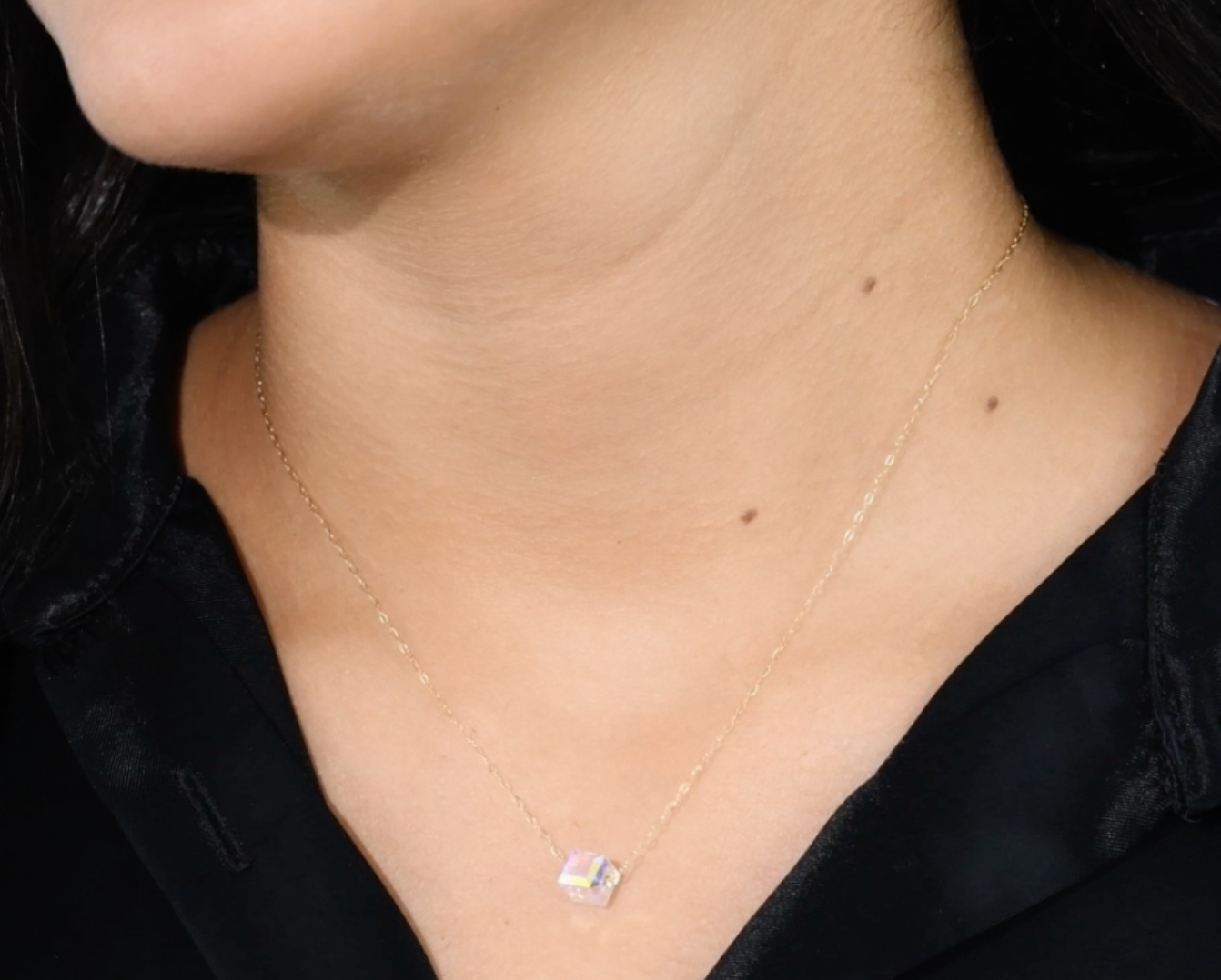 Collier en Or 18k Avec Une Pierre Crystal [B.FETHI™]