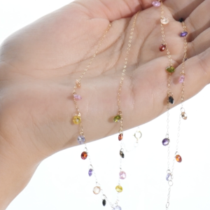 Ensemble en Or 18k Avec Des Pierres Naturelles ( Collier et Gourmette ) [B.FETHI™]