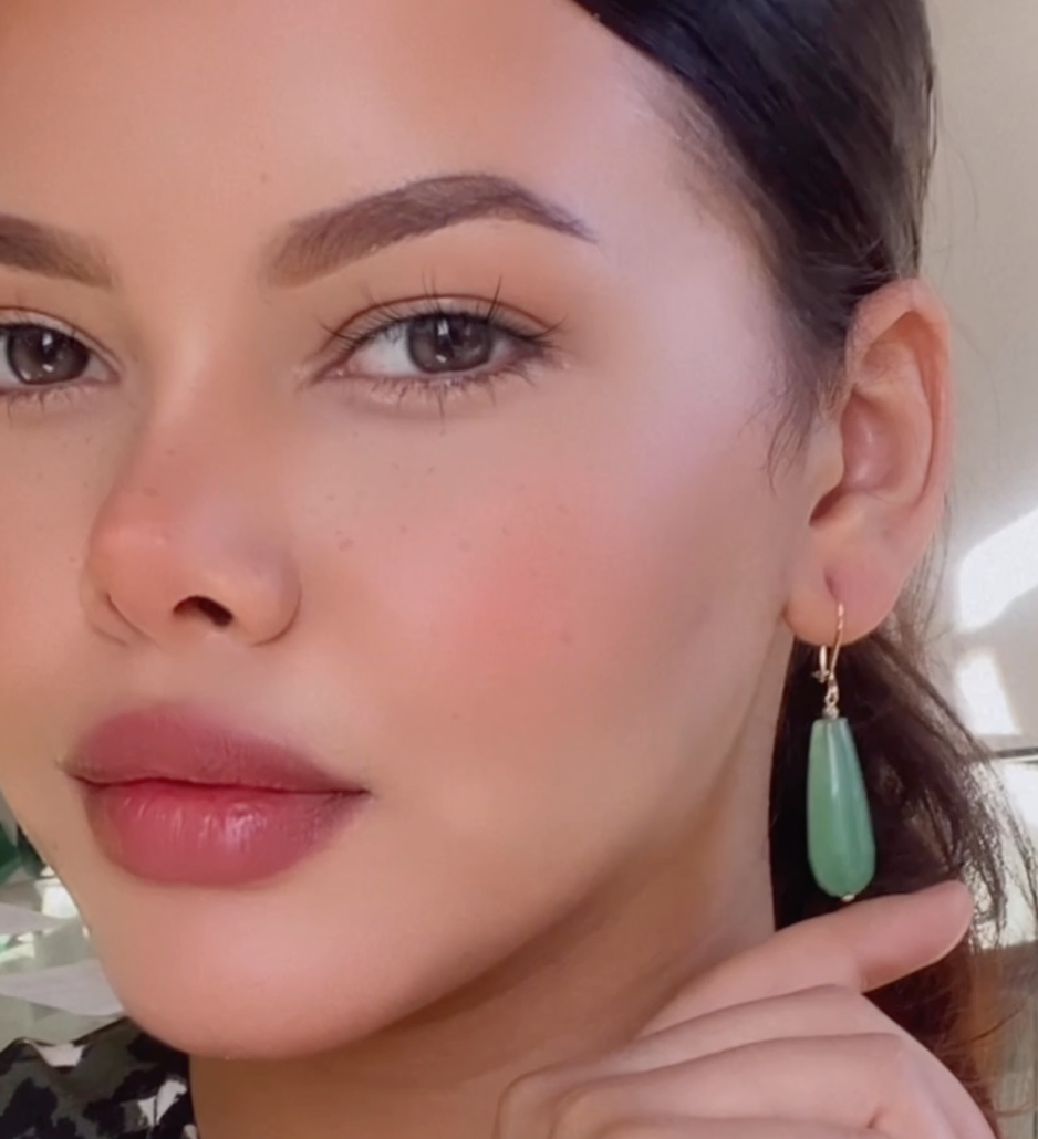 Boucles D'oreilles BERNIS en Or 18k Avec Une Pierre Naturelle [B.FETHI™]