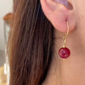 Boucles D'oreilles VALORA en Or 18k Avec Une Pierre Ruby Naturelle [B.FETHI™]
