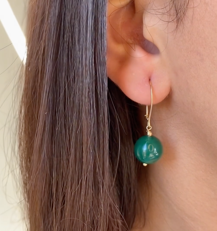 Boucles D'oreilles VALORA en Or 18k Avec Pierre Émeraude [B.FETHI™]