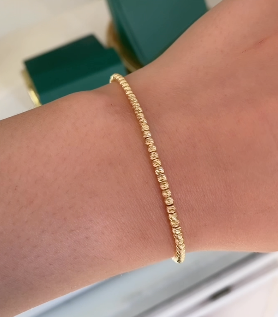 Gourmette DIORA en Or 18k Avec des Boules en Or 18k [B.FETHI™]