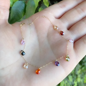 Gourmette en Or 18k Avec Des Pierres en Couleurs [B.FETHI™]