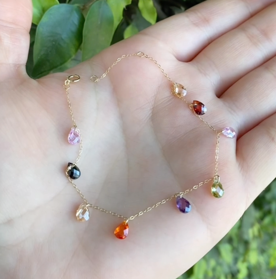 Gourmette en Or 18k Avec Des Pierres en Couleurs [B.FETHI™]