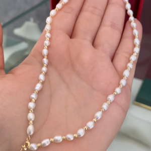 Collier Sautoir Johar Naturelles Avec 48 Boules en Or 18k [B.FETHI™]