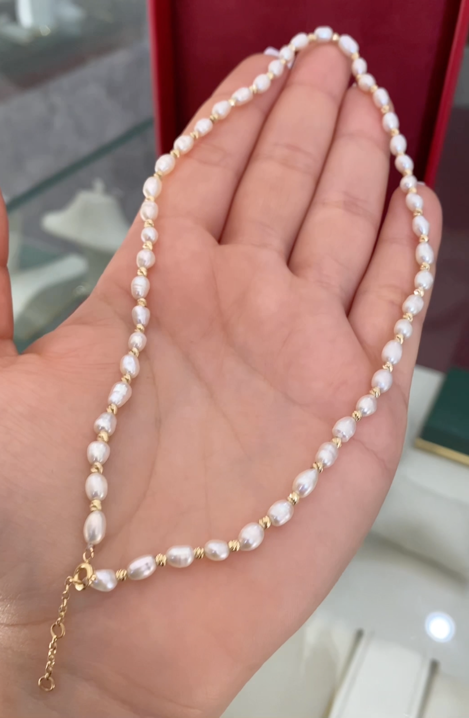 Collier Sautoir Johar Naturelles Avec 48 Boules en Or 18k [B.FETHI™]