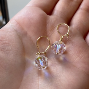 Boucles D'oreilles en Or 18k - Boule De Crystal [B.FETHI™]