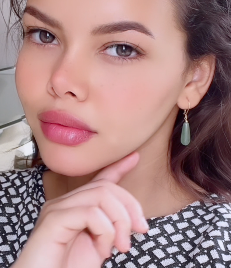 Boucles D'oreilles LARA en Or 18k avec Pierre Émeraude Naturelle [B.FETHI™]