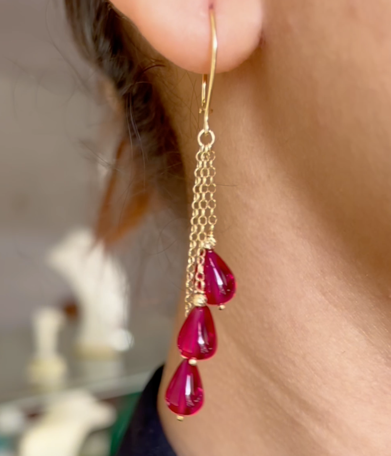 Boucles D'oreiles LUNARA en Or 18k - Pierres Naturelles [B.FETHI™]