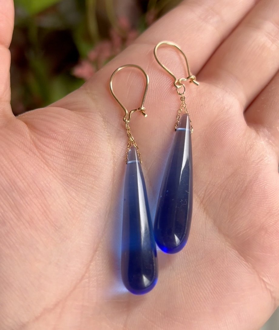 Boucles D'oreilles BERNIS en Or 18k Avec Une Pierre Naturelle [B.FETHI™]