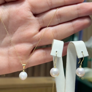 Ensemble en Or 18k Avec Johar Naturelles ( Collier et Boucles D'oreilles ) [B.FETHI™]