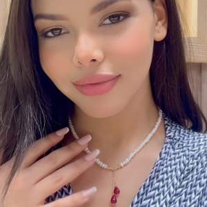 Collier en Or 18k Avec Pierres Johar Naturelles Avec Pierres Ruby [B.FETHI™]
