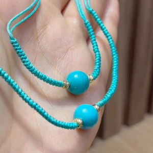 Ensemble Cordon Fairouz avec boules en Or 18k ( Collier et Gourmette ) [B.FETHI™]