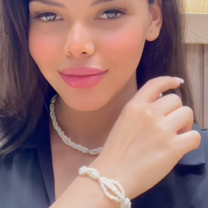 Ensemble Johar avec boules en Or 18k ( Collier et Gourmette ) [B.FETHI™]