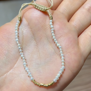 Cordon Avec Johar Naturelles et boules en Or 18k [B.FETHI™]