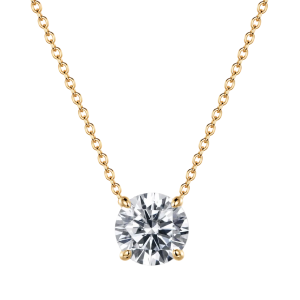 Pendentif Solitaire Or Jaune 18 kt Serti 4 Griffes Diamant de Laboratoire 0,50 carat [B.FETHI™]