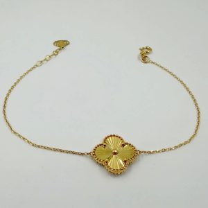 Gourmette Trèfle en Or Jaune 18K [B.FETHI™]