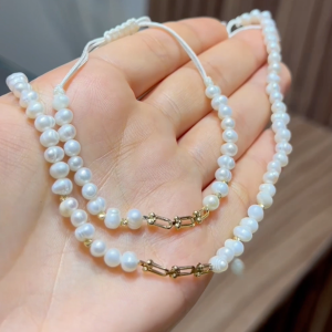 Ensemble Tifany en Or 18 carats avec perle naturel [B.FETHI™]