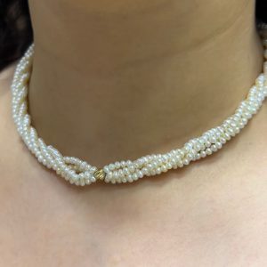 Collier jouhar naturelle avec grand boule en or18k [B.FETHI™]