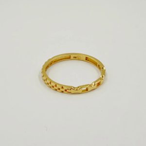Bague fine en or jaune à motif géométrique [B.FETHI™]