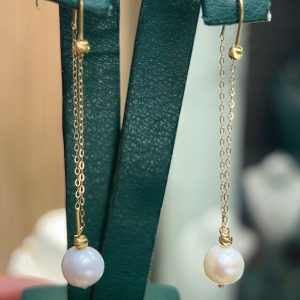 Boucle d’oreille en Or18k avec johar naturelle [B.FETHI™]