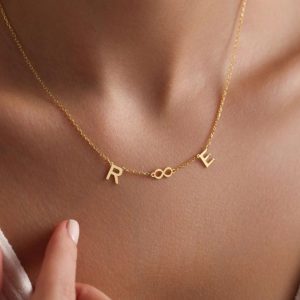 Collier “Forever” en Or 18 carats. Tous les lettres disponibles [B.FETHI™]