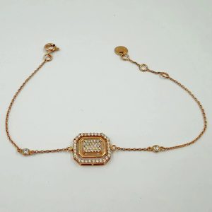 Gourmette Pavée Octogonale en Or Rose 18K [B.FETHI™]
