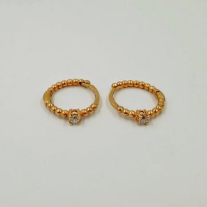 Boucles d'oreilles créoles perlées rose [B.FETHI™]