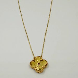 Collier Trèfle Rayonnant en Or Jaune 18K [B.FETHI™]