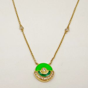 Collier Éclat Vert en or jaune 18 carats [B.FETHI™]