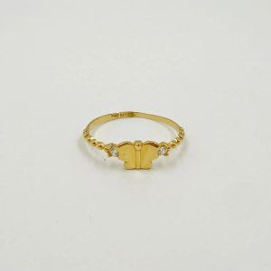 Bague en or jaune motif papillon [B.FETHI™]