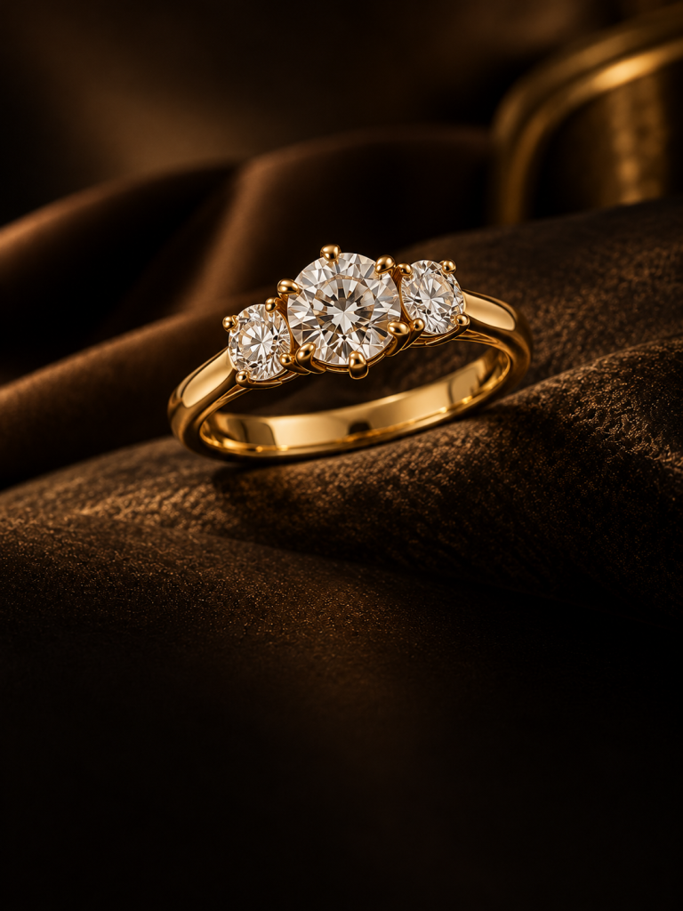 Bague trilogie en or — détail joaillier