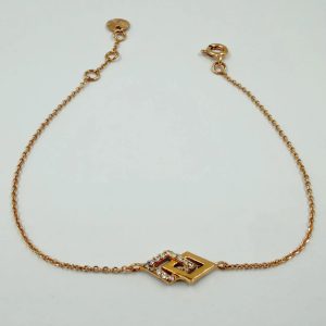 Gourmette Motif Géométrique en Or Rose 18K [B.FETHI™]