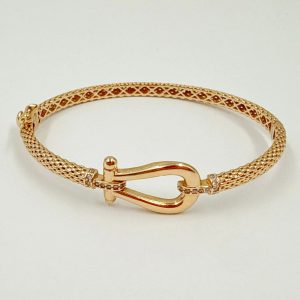 Bracelet rigide en or rose 18 carats – Fermoir design [B.FETHI™]