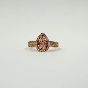 Alliance design poire en or rose sertie de diamants – 0,35 ct [B.FETHI™]