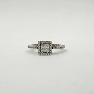 Alliance Amour en or gris – Motif carré [B.FETHI™]