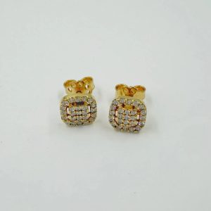 Boucles d'oreilles carré pavé jaune [B.FETHI™]