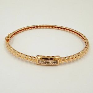 Bracelet rigide en or rose 18 carats – Design géométrique [B.FETHI™]