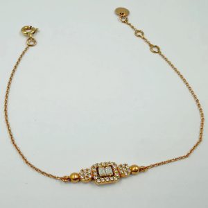 Gourmette Carré Pavé en Or Rose 18K [B.FETHI™]