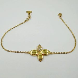 Gourmette Fleur Élégance en Or Jaune 18K [B.FETHI™]